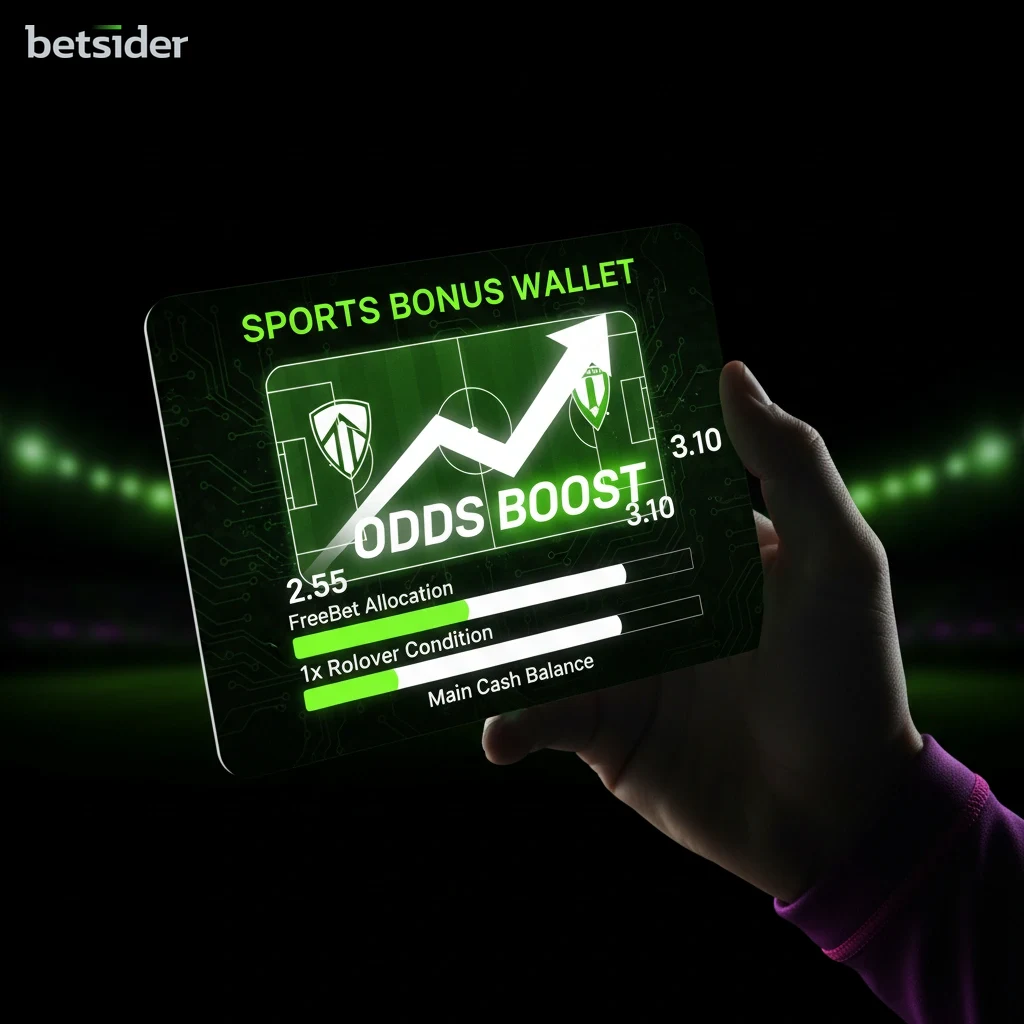Sportsbook bonus management screen showing active wagering metrics