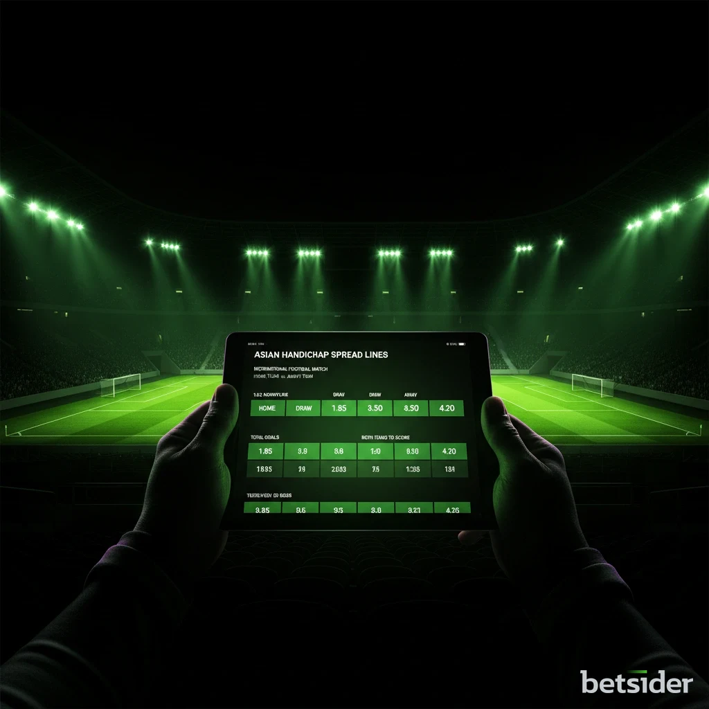Analytical sports screen displaying goal spread lines and handicap adjustments.