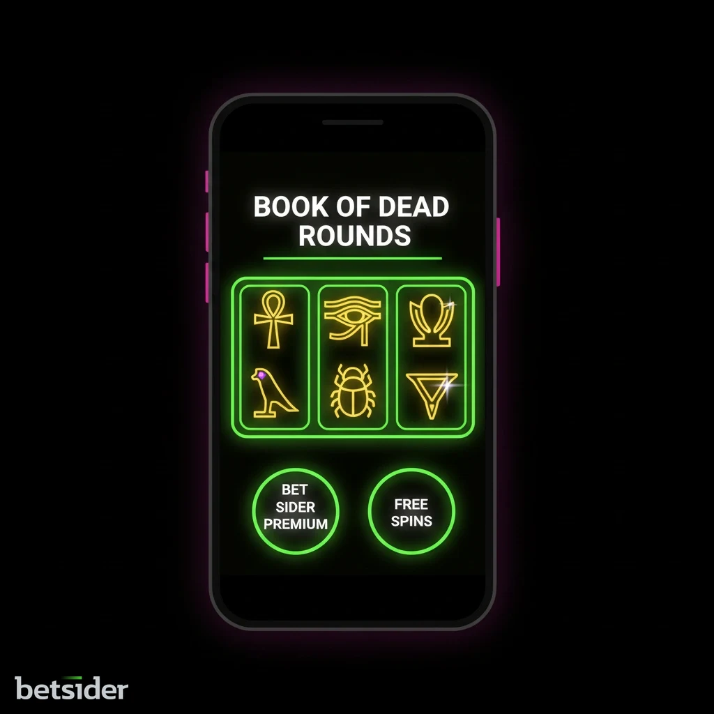 Book of Dead Egyptian themed slot interface on a smartphone screen.