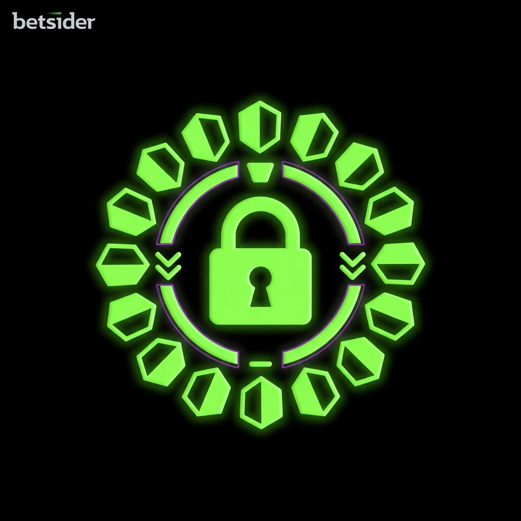 Security shield icon and data encryption indicators on a modern interface