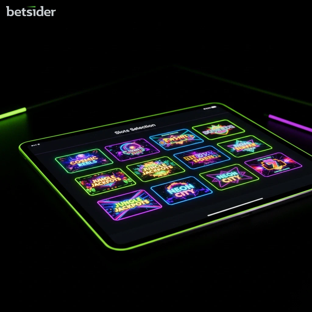 Betsider video slots section showing playable game tiles.
