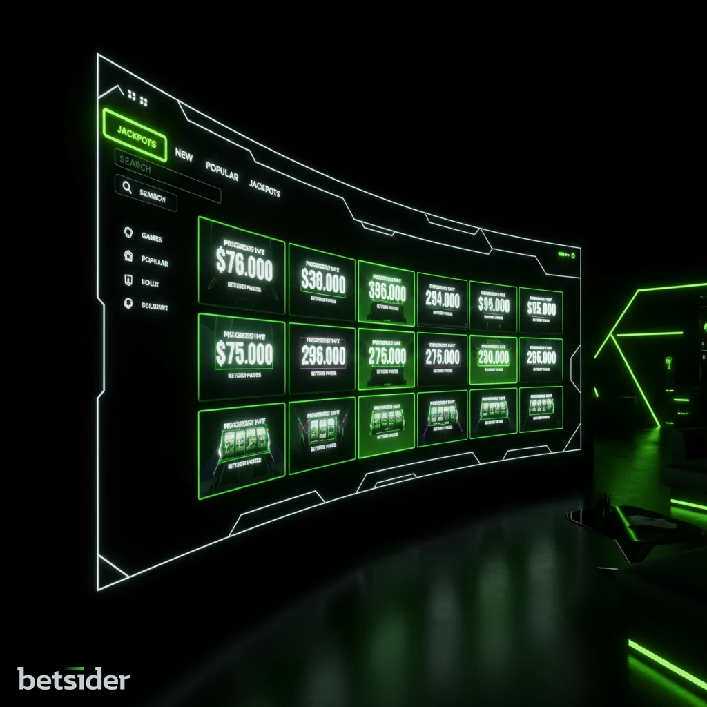 Progressive jackpot slot interface displaying live prize pool totals.