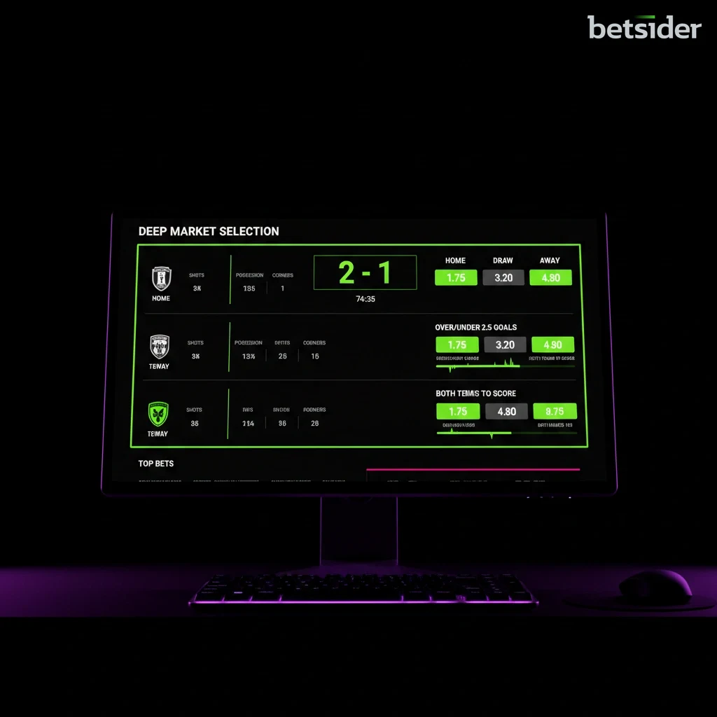 Overview of diverse betting markets for a single basketball game on Betsider.
