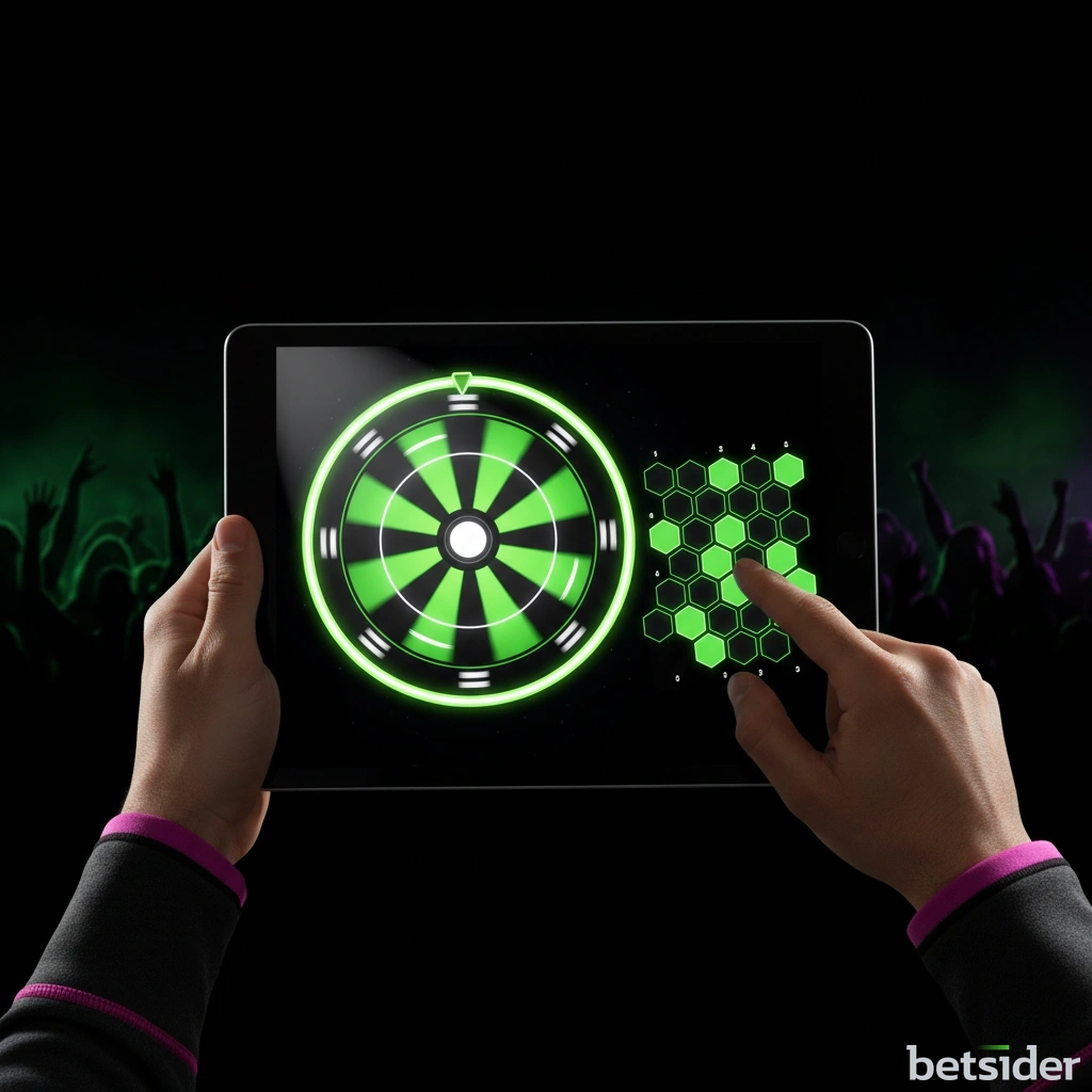Live casino game show stream with presenter controls on a portable tablet.