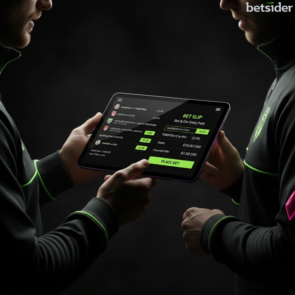 Betsider sports interface showing odds markets and bet slip calculation
